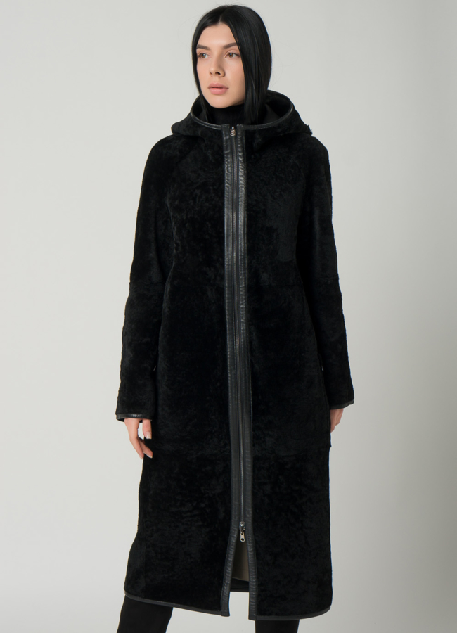 Двустороння женская дубленка из астрагана  модель № 22236 универмаг малина