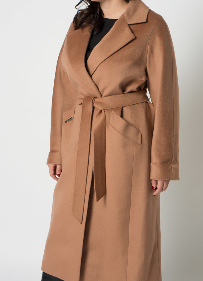 Классическое женское пальто в коричневом цвете модель № 21306 универмаг малина