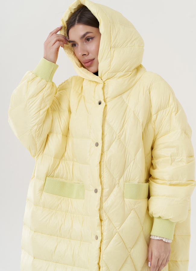 Пуховик женский оверсайз  модель № 25957 универмаг малина