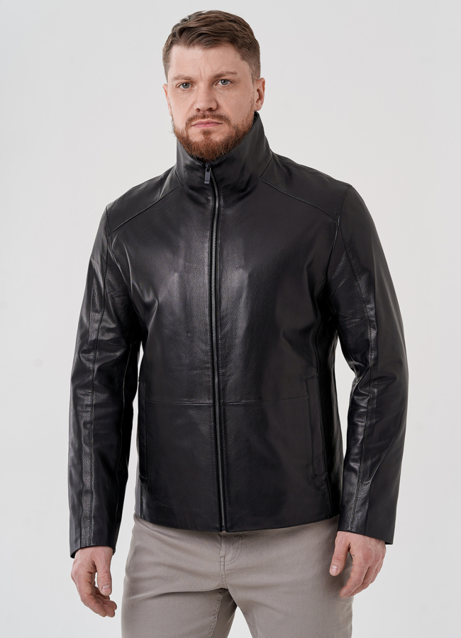 Мужская кожаная куртка  модель № 24404 в кредит