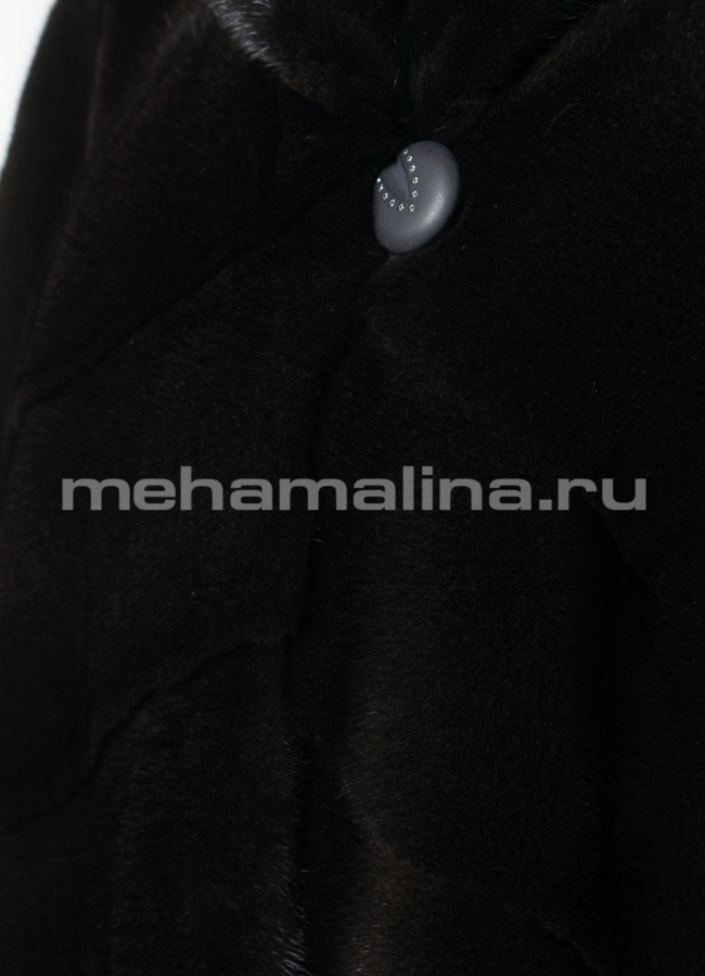 Норковая шуба с капюшоном модель № S-747 универмаг малина