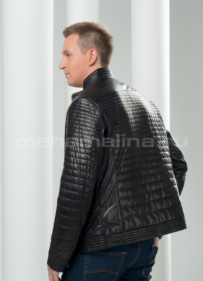 Кожаная куртка строченная модель № KP-68 в рассрочку