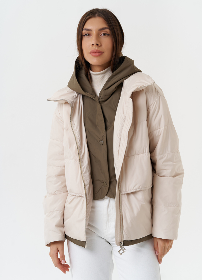 Женская куртка со съемной манишкой модель № 27869 в кредит