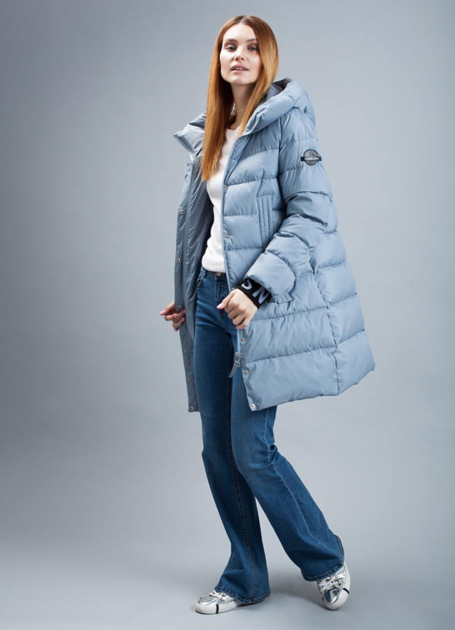 Пуховик женский на биопухе модель № П-332 универмаг малина