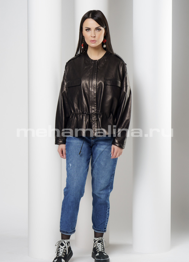 Женская кожаная куртка оверсайз  модель № 952 в рассрочку