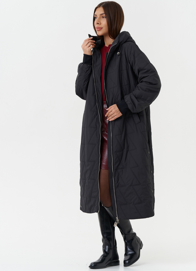 Женское утепленное пальто с капюшоном модель № 27879 универмаг малина