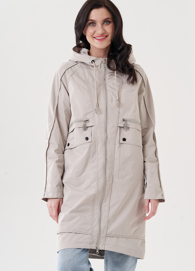 фото Плащ женский с капюшоном  модель № 24472