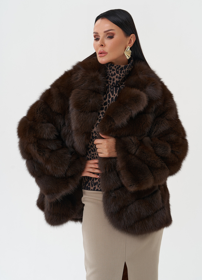 Женская шуба из куницы модель № 28434 универмаг малина