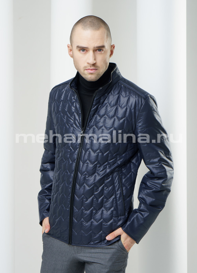 Куртка мужская на молнии модель № KP-117 меха малина