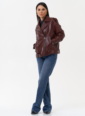 Женская косуха бордового цвета Женская косуха бордового цвета