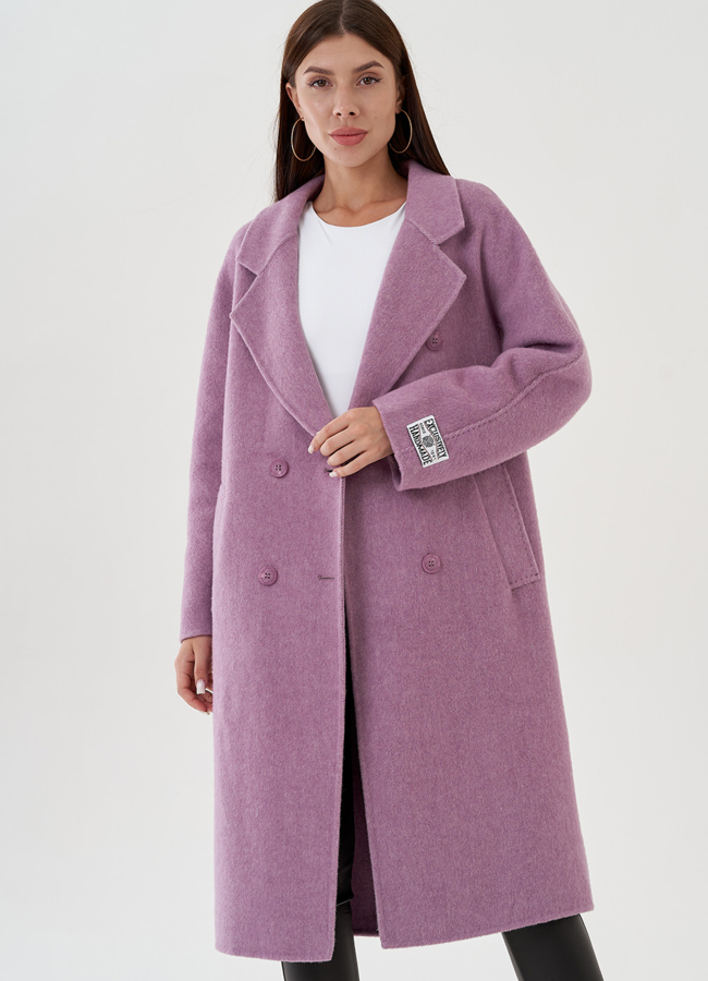 Удлиненное женское пальто с поясом модель № 81424 универмаг малина