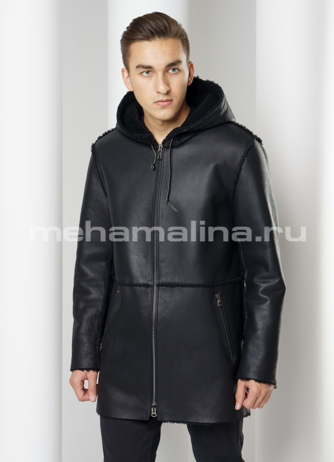 Дубленка модель № DM-121 меха малина