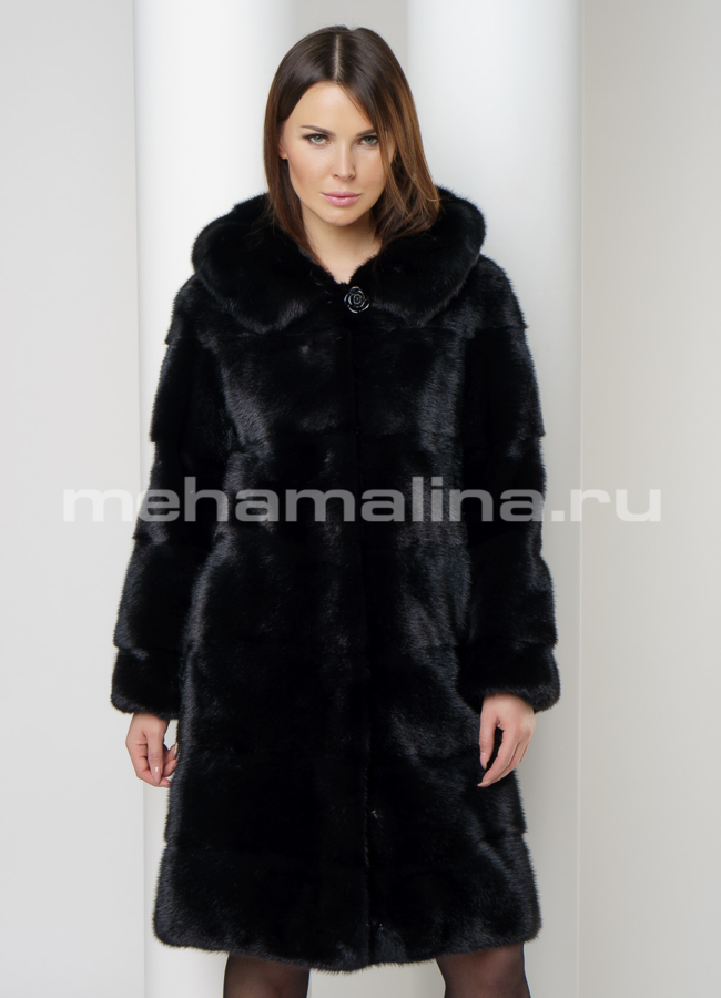Норковая шуба поперечная модель № S-578 универмаг малина