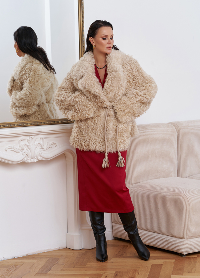 Натуральная двухсторонняя дубленка модель № 26828 в кредит