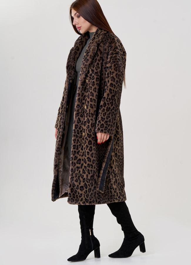 Женское пальто из эко меха  модель № 80909 универмаг малина