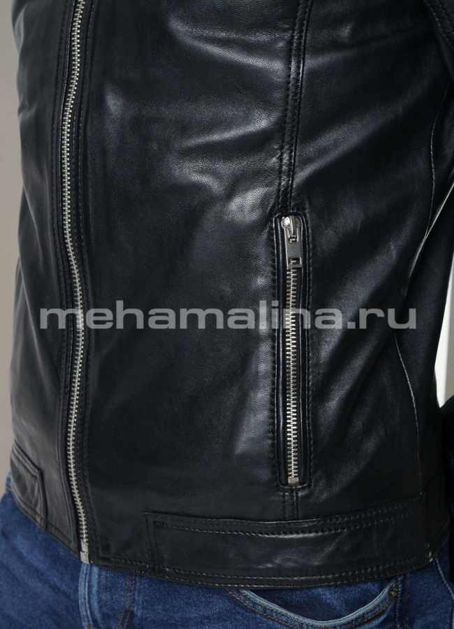 Мото куртка из натуральной кожи  модель № Boxter универмаг малина
