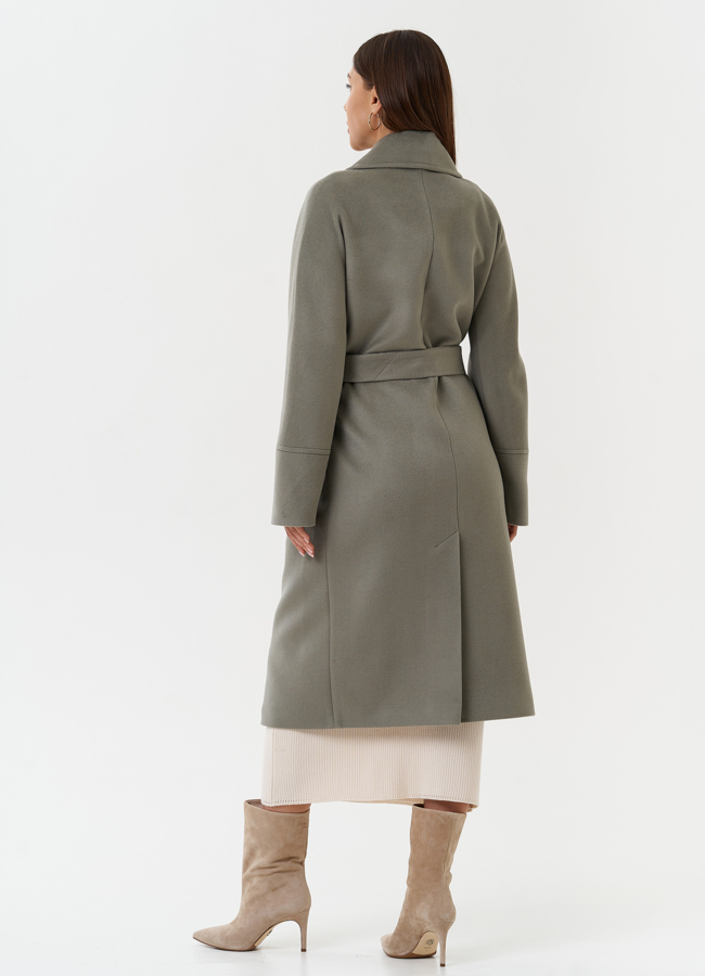 Двубортное пальто с английским воротником модель № 28081 универмаг малина