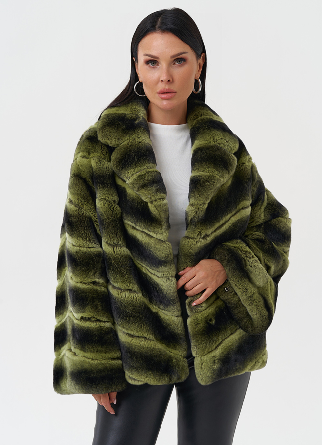 Шуба из меха кролика с английским воротником модель № 0810 универмаг малина