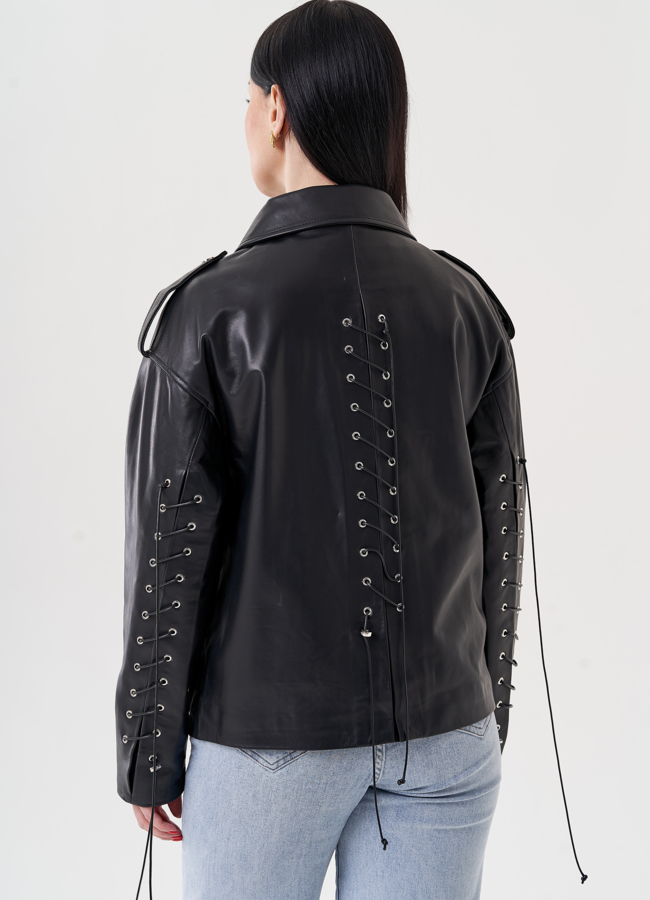 Женская куртка косуха из натуральной кожи  модель № 24401 в кредит