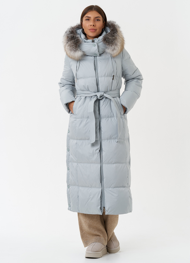 Пуховик с отделкой из меха песца модель № 28498 в кредит
