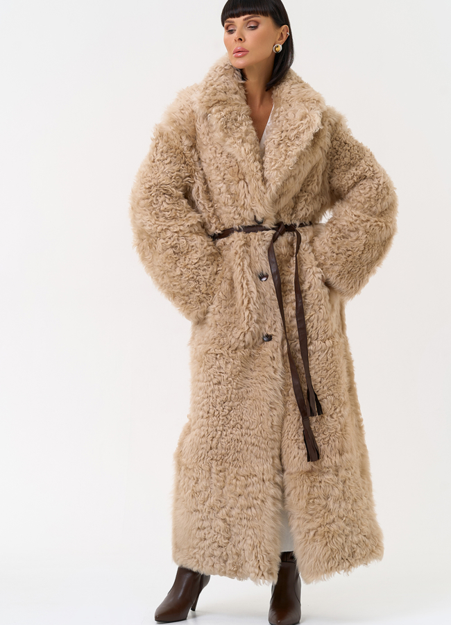 Женская двухсторонняя дубленка с декоративным поясом модель № 31620 в рассрочку Женская двухсторонняя дубленка с декоративным поясом модель № 31620 в рассрочку