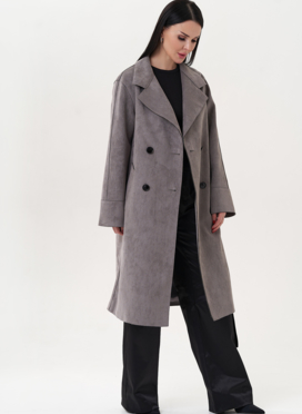 Пальто из эко замши