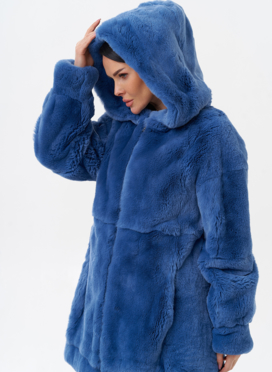 Шуба из меха кролика с капюшоном Шуба из меха кролика с капюшоном