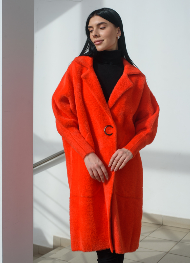 Кардиган на кнопках  модель № 22476 меха малина