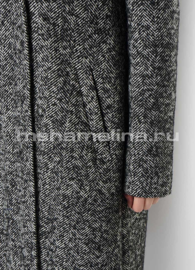 Расклешенное пальто на кнопках модель № 413 универмаг малина