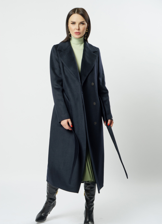 Английское пальто в темно-синем цвете модель № 20558 универмаг малина