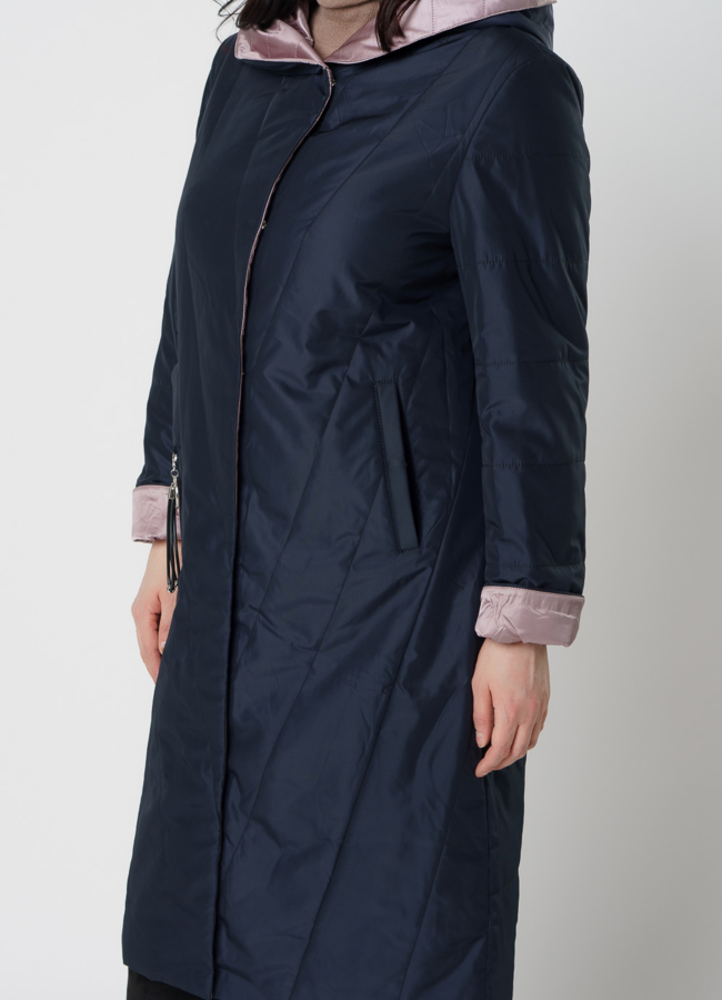 Пальто женское демисезонное синего цвета модель № 2021 универмаг малина