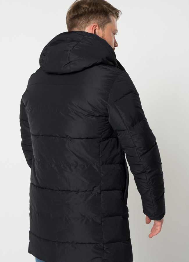 Пуховик мужской в синем цвете с капюшоном модель № 21568 в рассрочку