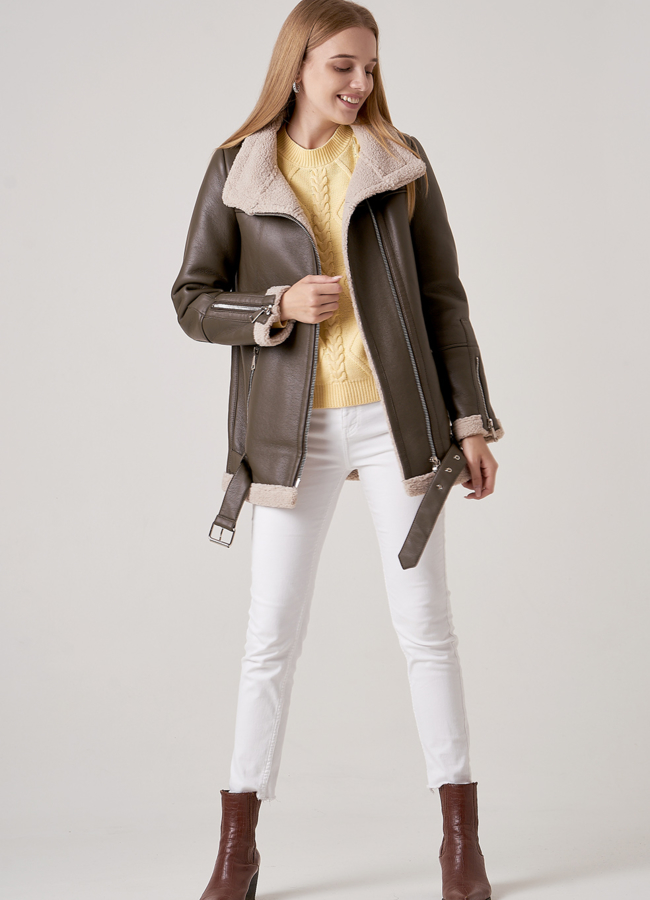 Дубленка пилот из искусственного меха модель № 18999 универмаг малина