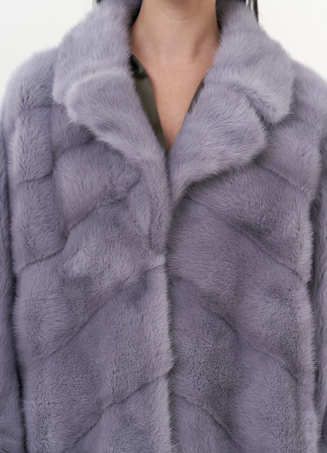 Шуба из норки с английским воротником модель № 83713 в рассрочку