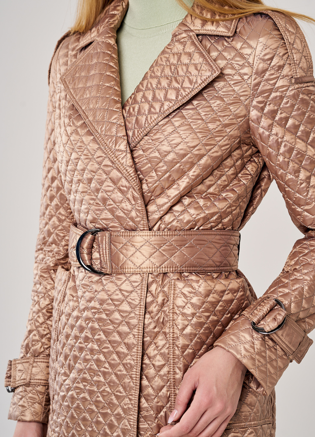 Пальто демисезонное бежевого цвета модель № 20555 универмаг малина