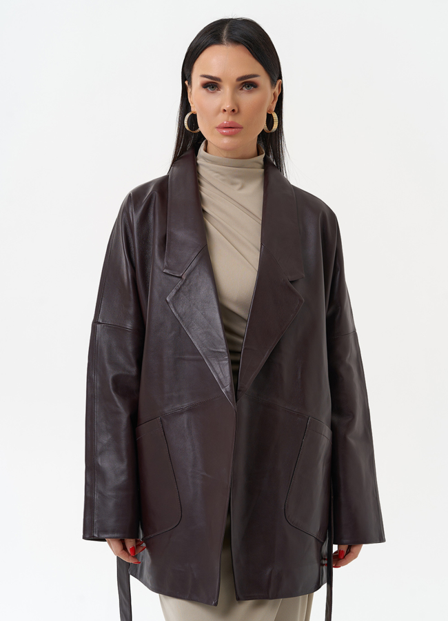 Куртка из натуральной кожи бордового цвета модель № 30046 универмаг малина Куртка из натуральной кожи бордового цвета модель № 30046 универмаг малина