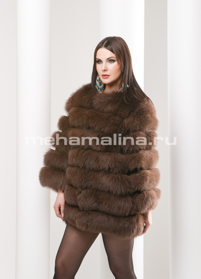 Жакет из песца  модель № M-125 меха малина