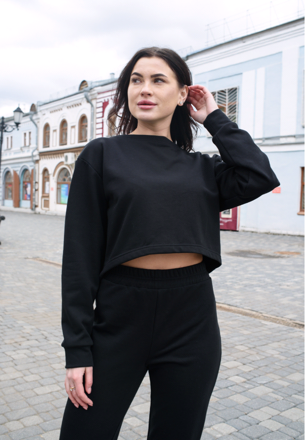 Худи укороченное  модель № 02  меха малина