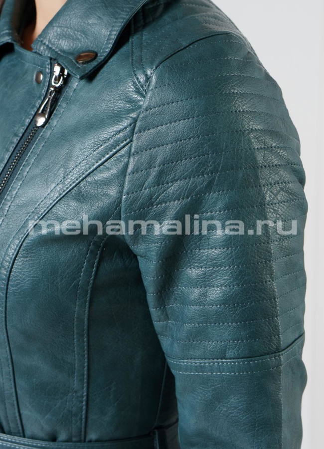 Куртка из эко кожи в цвете изумруд модель № 678 универмаг малина