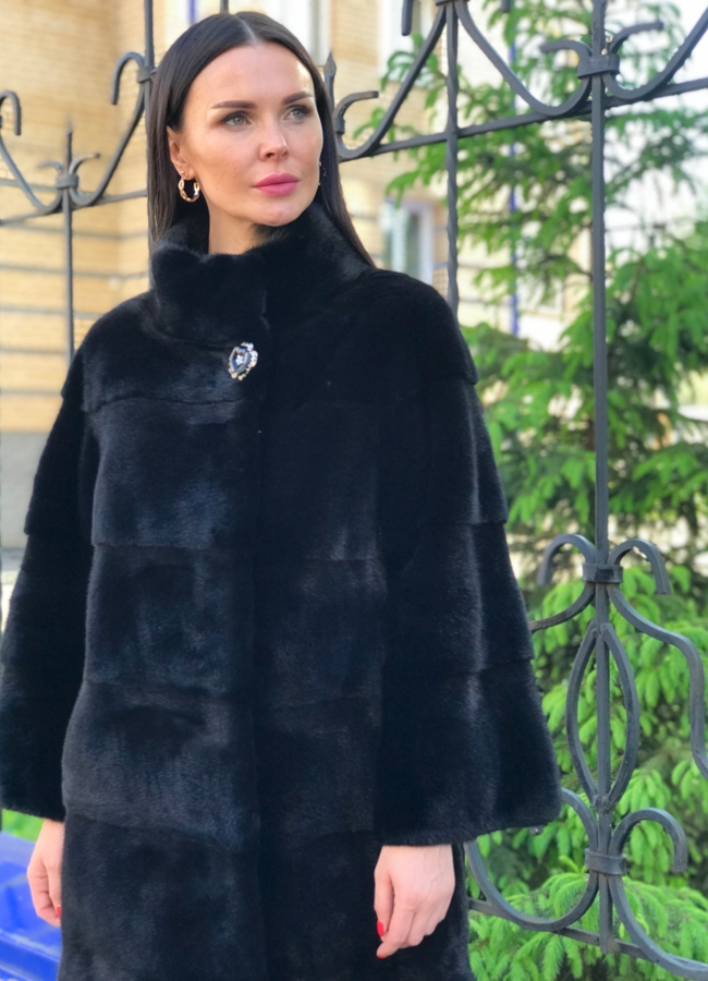 фото Женское пальто из скандинавской норки модель № S-765