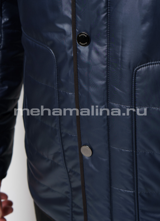 Куртка синего цвета на молнии и кнопках модель № 9123 универмаг малина