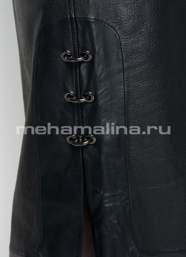 Плащ с отделкой из норки модель № K-434 универмаг малина