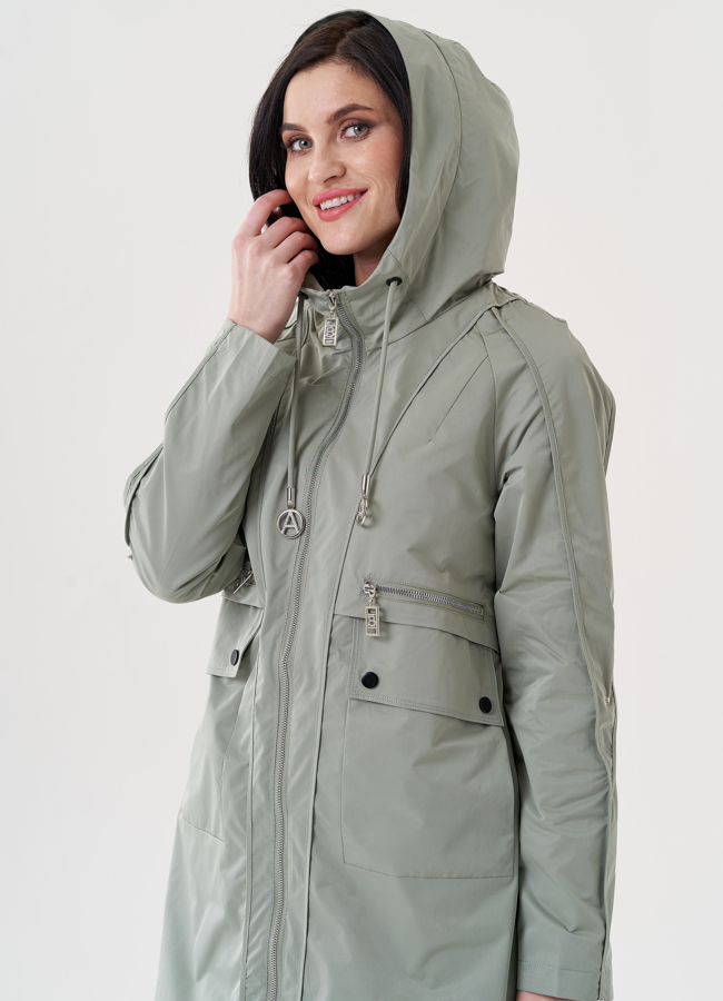 Плащ женский с капюшоном  модель № 24473 в рассрочку