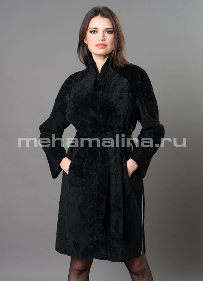 Дубленка Punto модель № 3286 меха малина