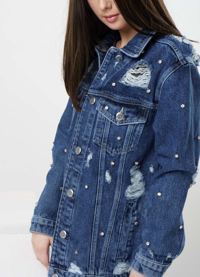 Куртка джинсовая  модель № 376-1 универмаг малина