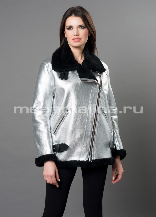 Дубленка Variance oversize модель № 52381 меха малина