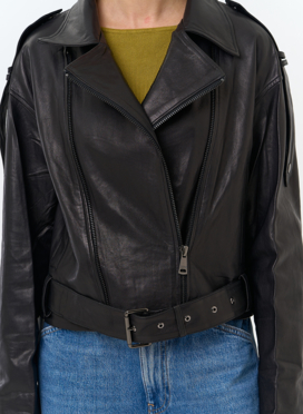 Женская куртка косуха из натуральной кожи