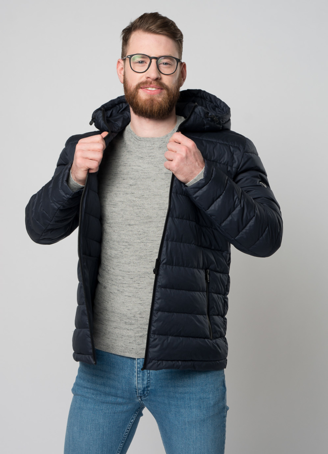 Мужская утепленная куртка с капюшоном модель № M9033 в рассрочку