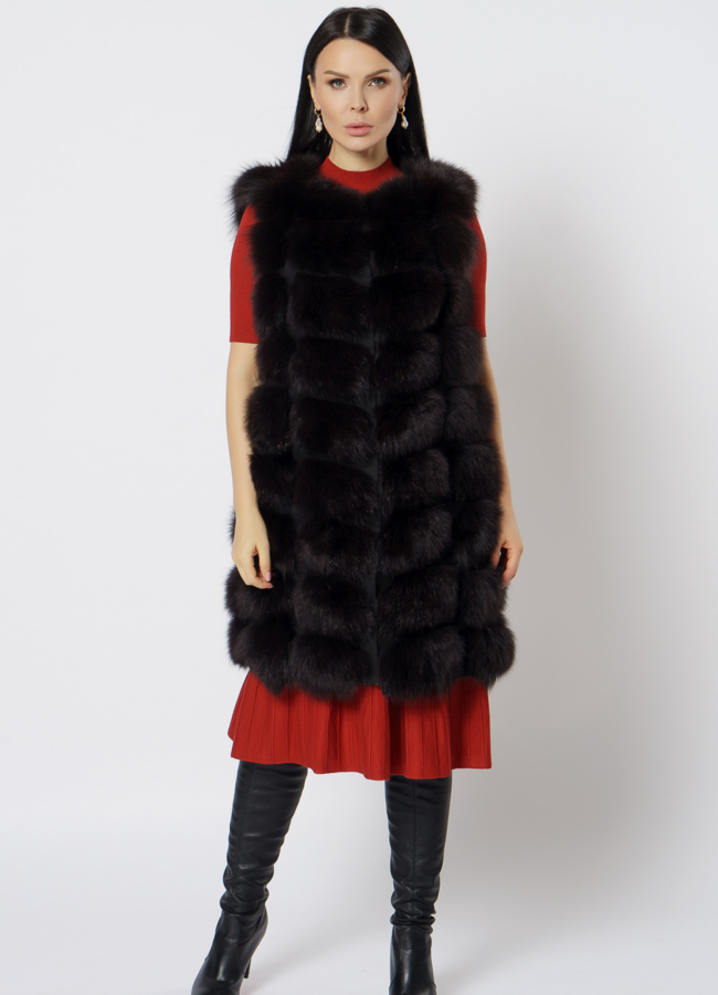 фото Меховая жилетка из песца модель № 21720