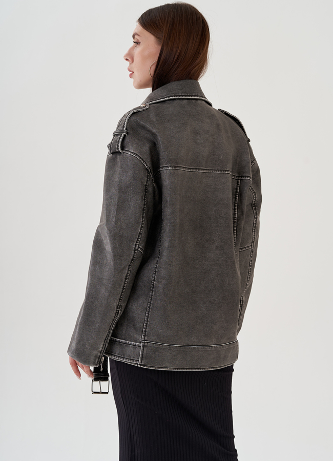 Куртка косуха женская оверсайз  модель № 81208 в кредит